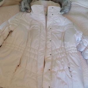 White puffer coat